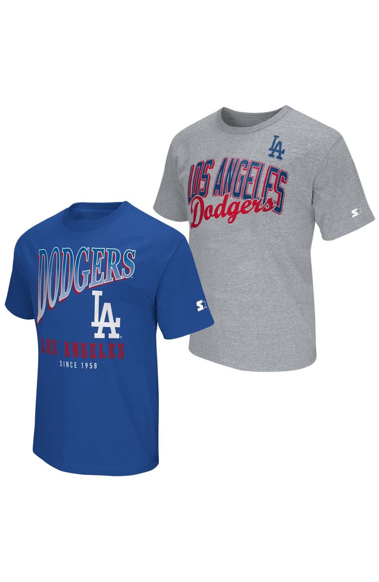 STARTER Men's Starter Royal/Heather Gray Los Angeles Dodgers Two-Pack T-Shirt Set, Main, color, Royal
