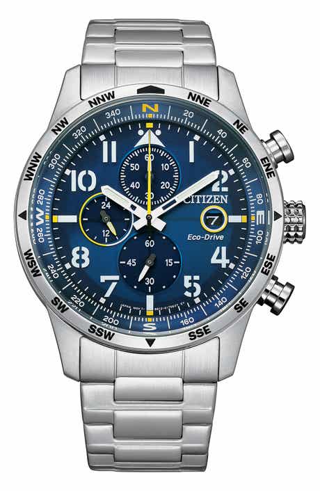 Citizen Eco Drive Chronograph Stainless Steel Bracelet Watch, 43mm