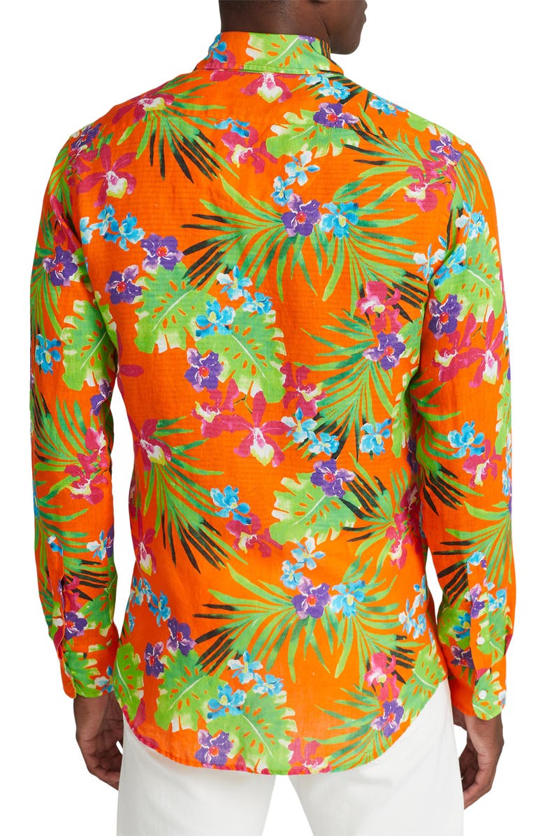 Ralph Lauren Purple Label Floral Linen Button-Up Shirt, Alternate, color,