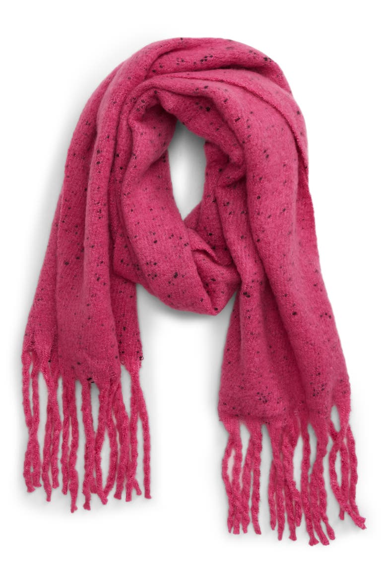 Speckled Fringe Trim Muffler, Alternate, color, PINK CYCLAMEN