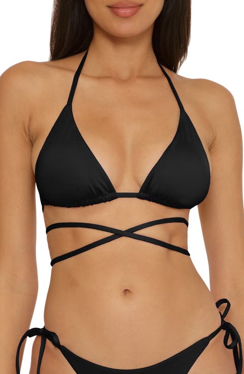 Color Code Wraparound Triangle Bikini Top