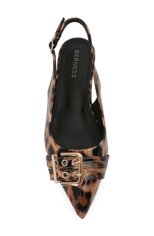 Berness Buckle Slingback Pointed Toe Flat In Brown