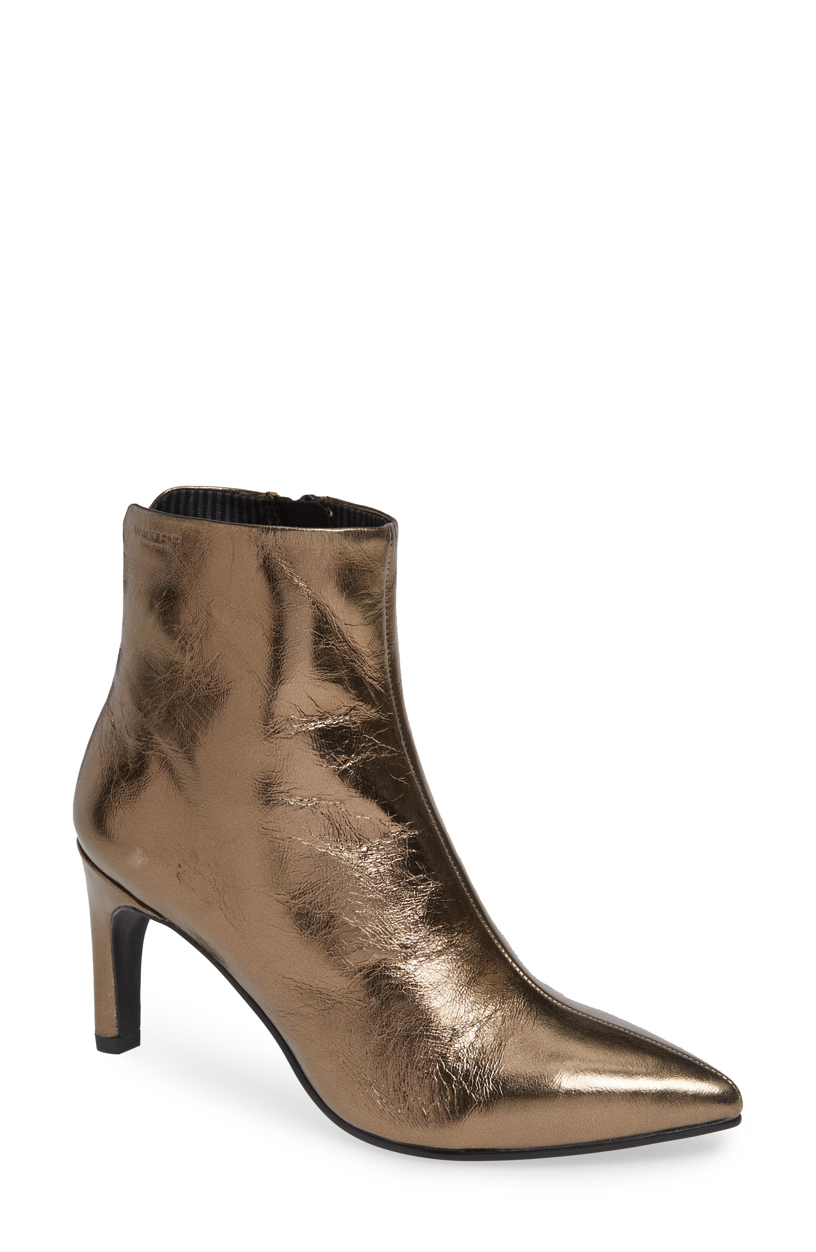 Vagabond Whitney Pointy Toe Bootie, Main, color, BRONZE LEATHER