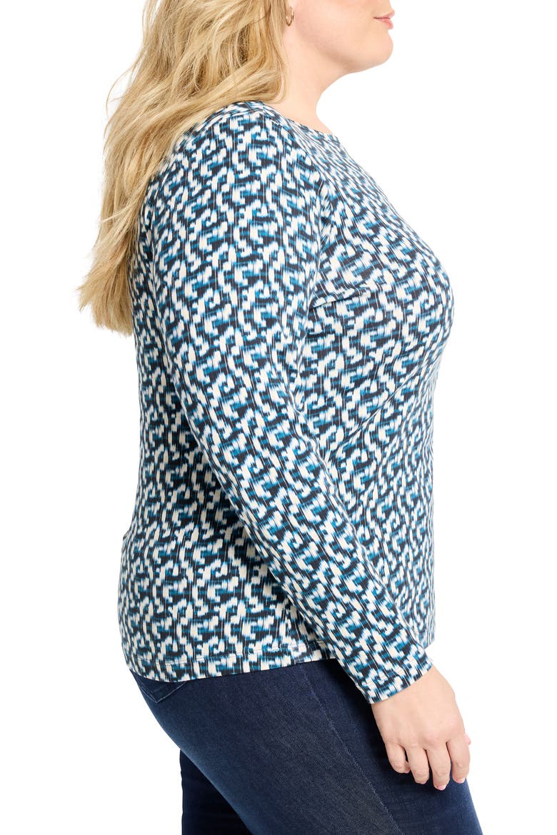 Print Top, Alternate, color, BLUE MULTI