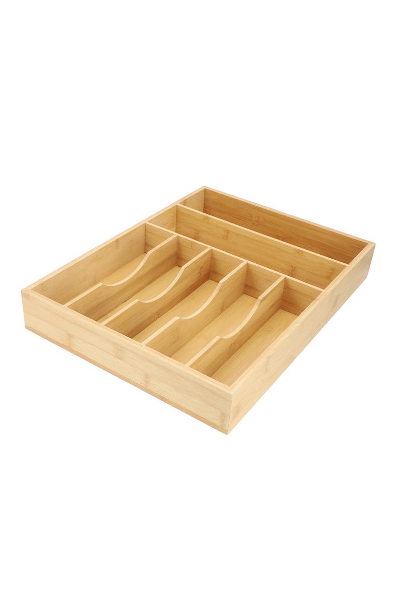 Wood Sectional Drawer Organizer, Alternate, color, Bamboo