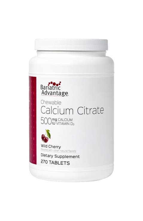Calcium Citrate Chewable 500mg with Vitamin D3 Wild Cherry Flavor 270 Count