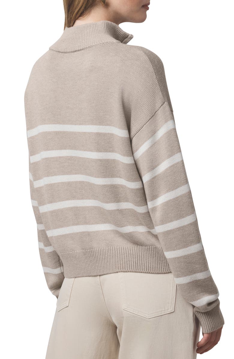 Splendid Georgie Stripe Oversize Quarter Zip Sweater, Alternate, color, Lt Cedr Htr/Pok