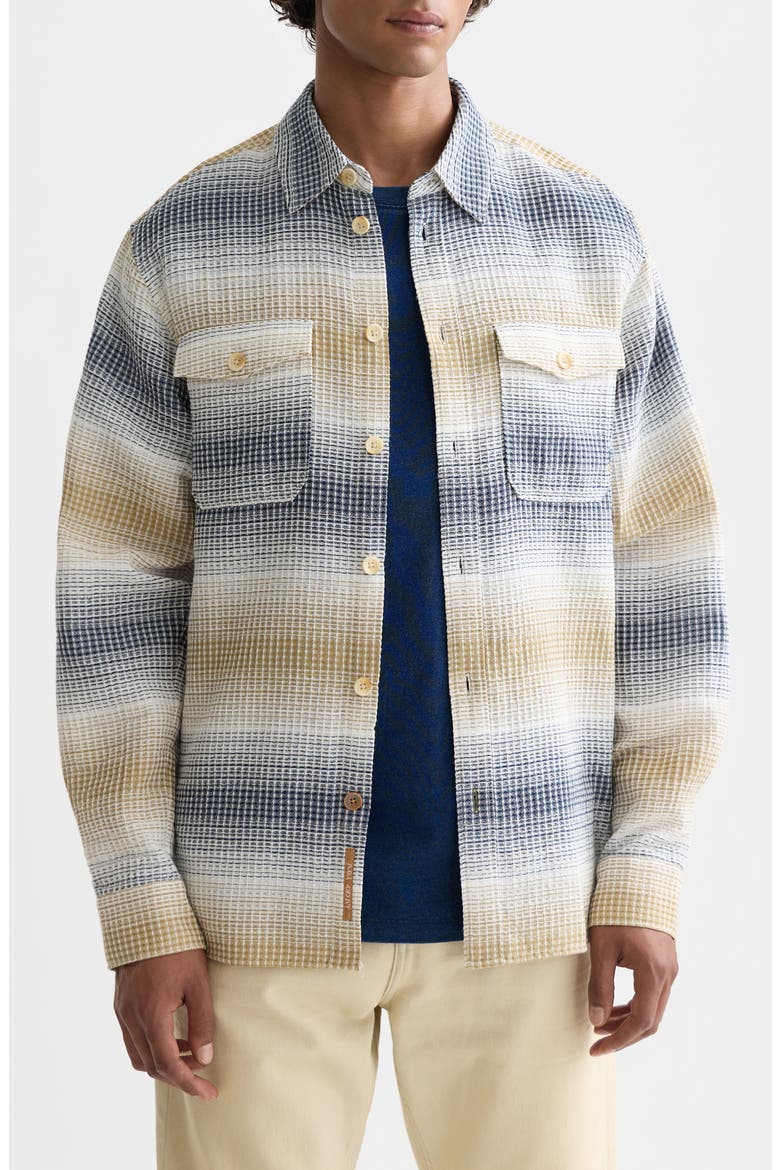 Stripe Woven Waffle Button-Up Shirt, Main, color, OCEANA / INFINITY STRIPE