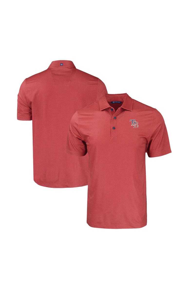 Cutter & Buck Men's Cutter & Buck  Red Tampa Bay Rays Stars & Stripes Big & Tall Pike Eco Tonal Geo Print Stretch Recycled Polo, Main, color, 
