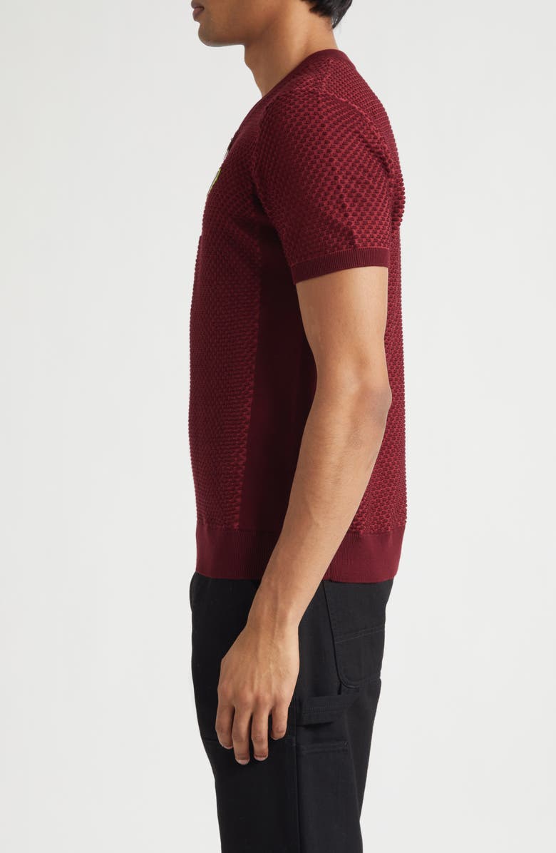 Casablanca Bubble Jacquard Quarter Zip Polo, Alternate, color, Burgundy