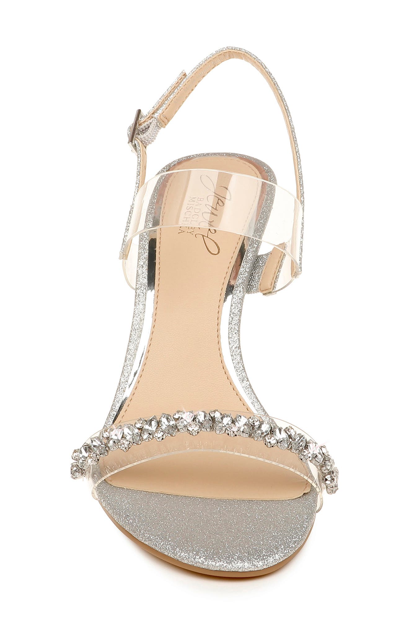 Jewel Badgley Mischka Fairwell Crystal Clear Strap Sandal, Alternate, color, 