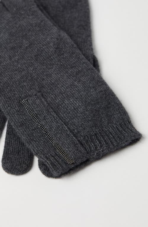 Brunello Cucinelli Knit Gloves In Lignite Grey