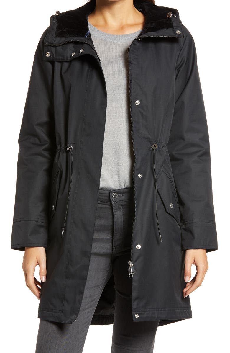 Barbour Perthshire Waterproof Hooded Raincoat, Main, color, 