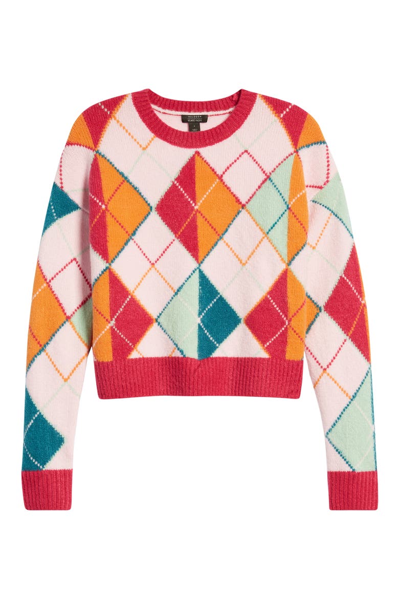 x Atlantic-Pacific Argyle Sweater, Alternate, color, PINK OPAL ARGYLE