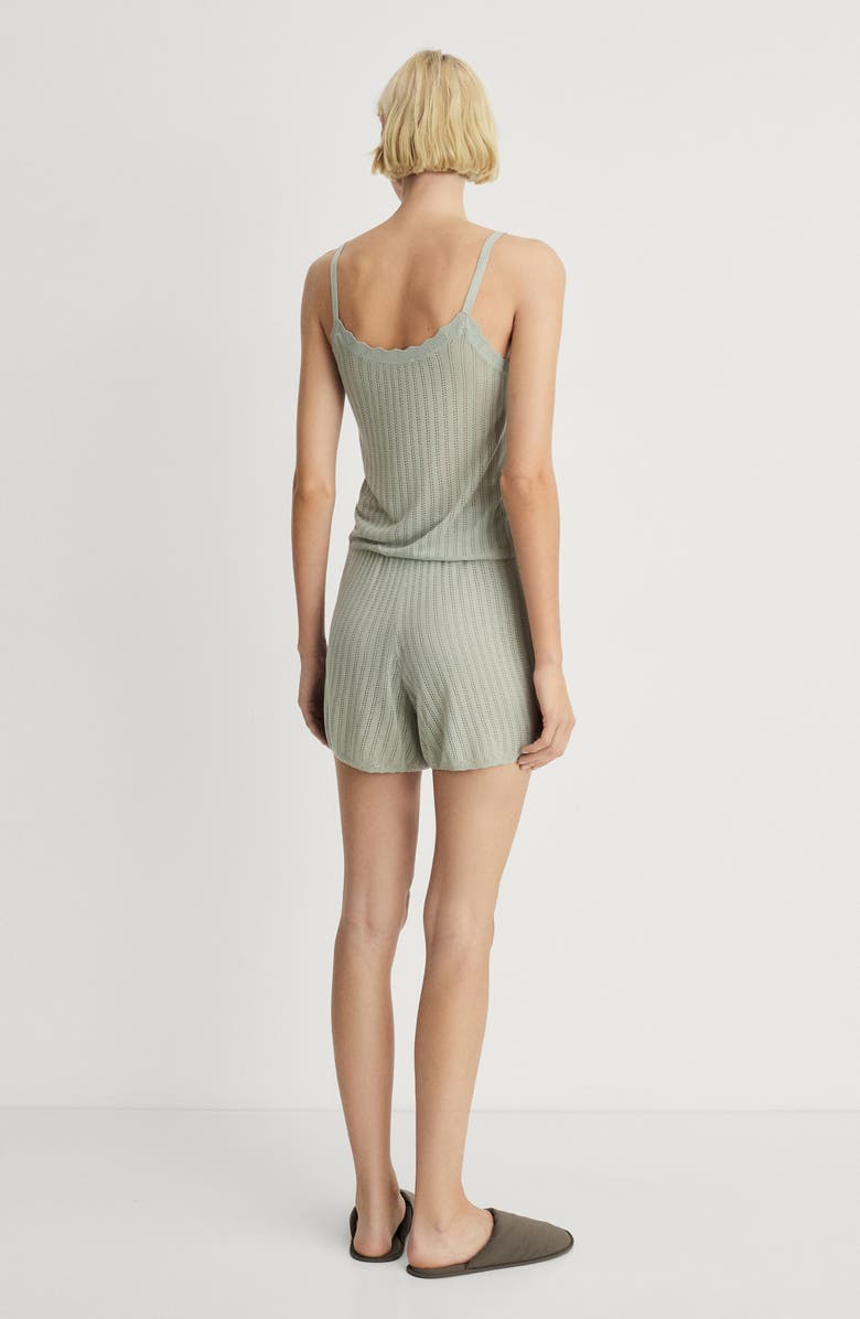 MANGO Pointelle Lounge Camisole, Alternate, color, Aqua Green