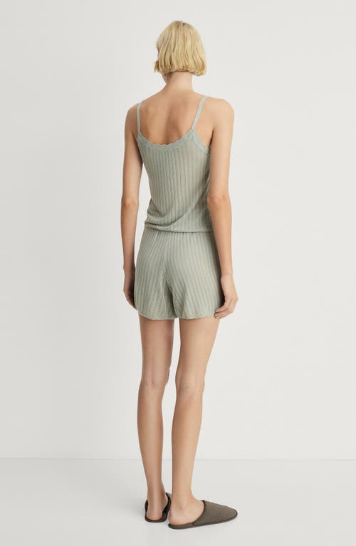 Mango Pointelle Lounge Camisole In Gray
