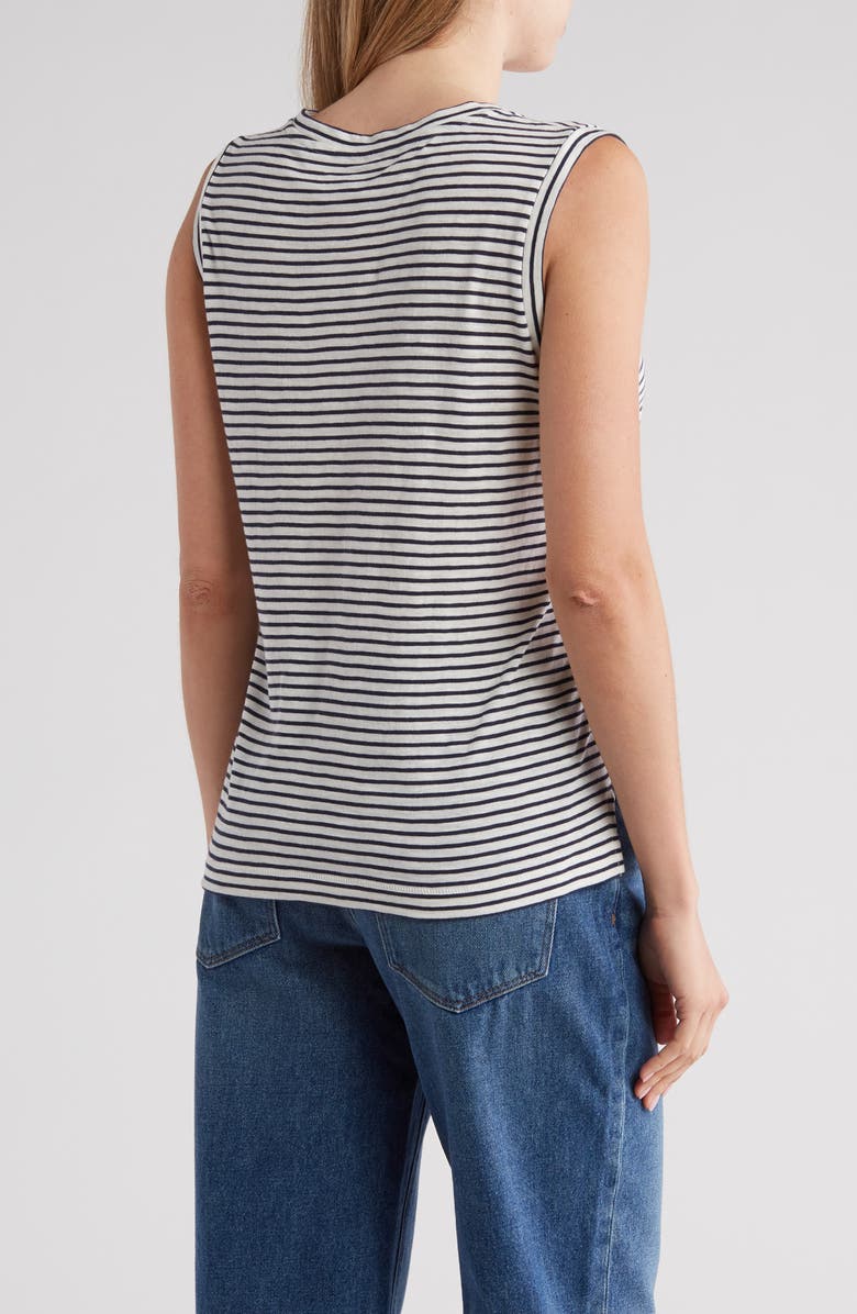 Madewell Sandberg Stripe Pocket Muscle Tank, Alternate, color, Deep Navy