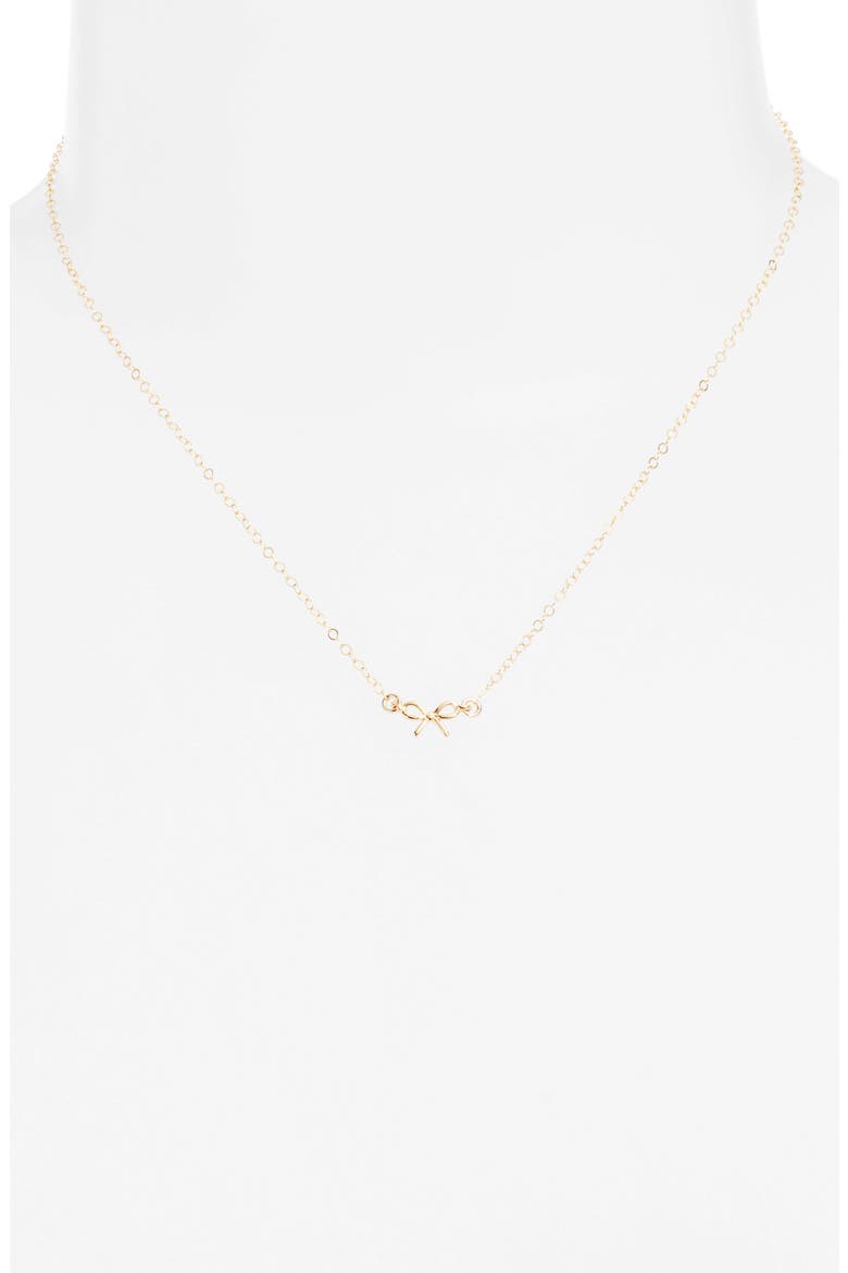 Maggie Bow Pendant Necklace, Alternate, color, GOLD