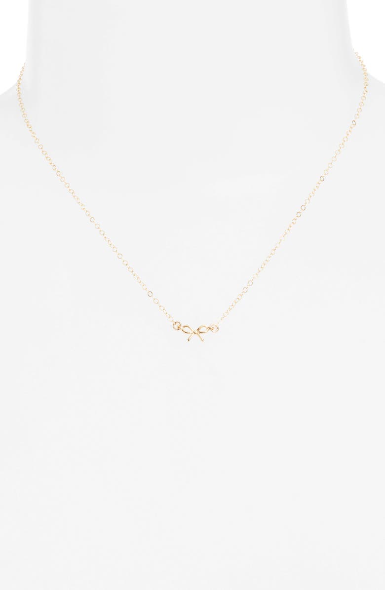 Set & Stones Maggie Bow Pendant Necklace, Alternate, color, Gold