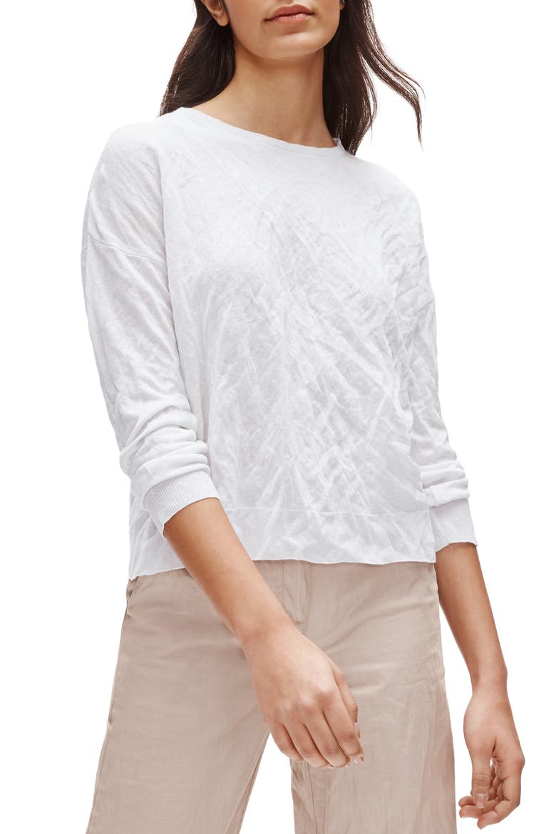 Metallic Fiber Blend Crewneck Box Top Sweater, Main, color, IVORY
