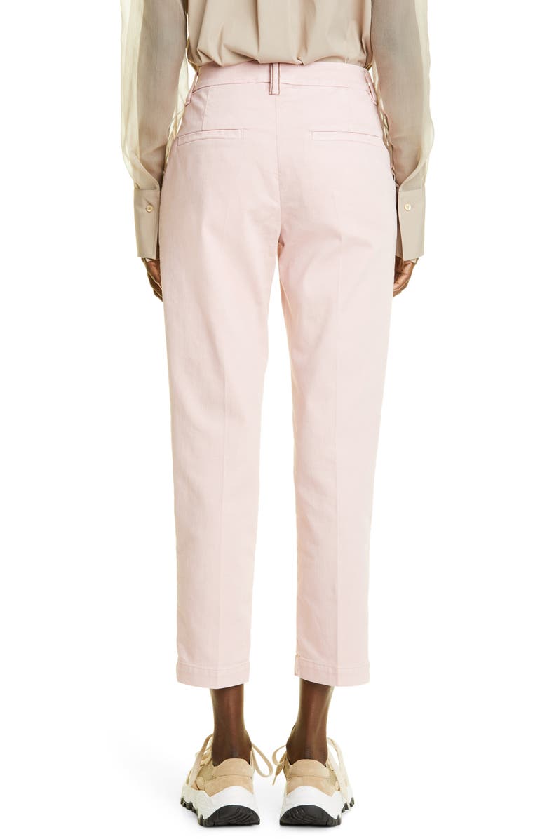 Brunello Cucinelli Stretch Cotton Blend Cigarette Pants, Alternate, color, 