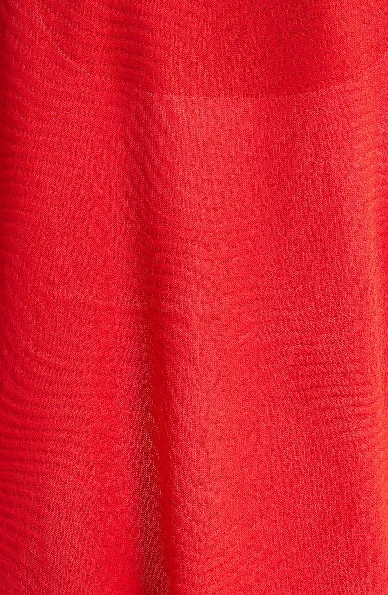 Anne Klein Texture Stitch Sheer Long Cardigan, Alternate, color, Begonia Red
