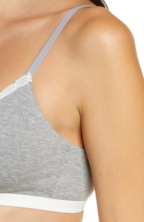 Skarlett Blue Adorned Cotton Blend Bralette In Gray