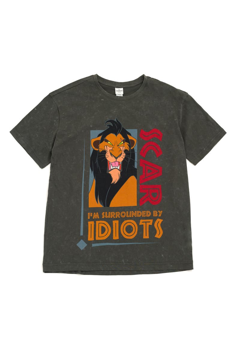 Lion King Scar Short Sleeve T-Shirt, Alternate, color, Scar Charcoal