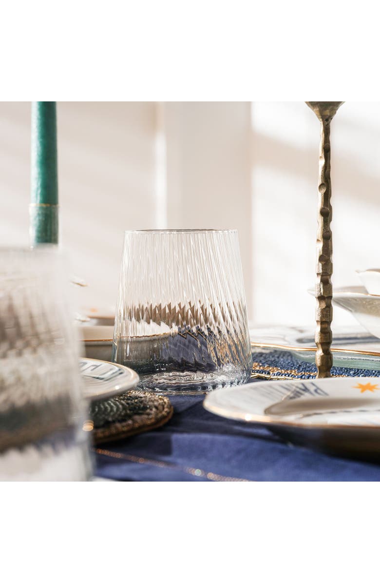 Zsa Zsa Zsu Poznan Optical Glass Water Glass 13 oz Transparent Set of 8, Alternate, color, Clear