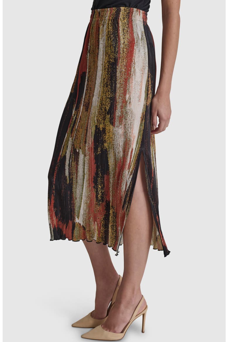 Print Plissé Skirt, Alternate, color, PAINT STROKE