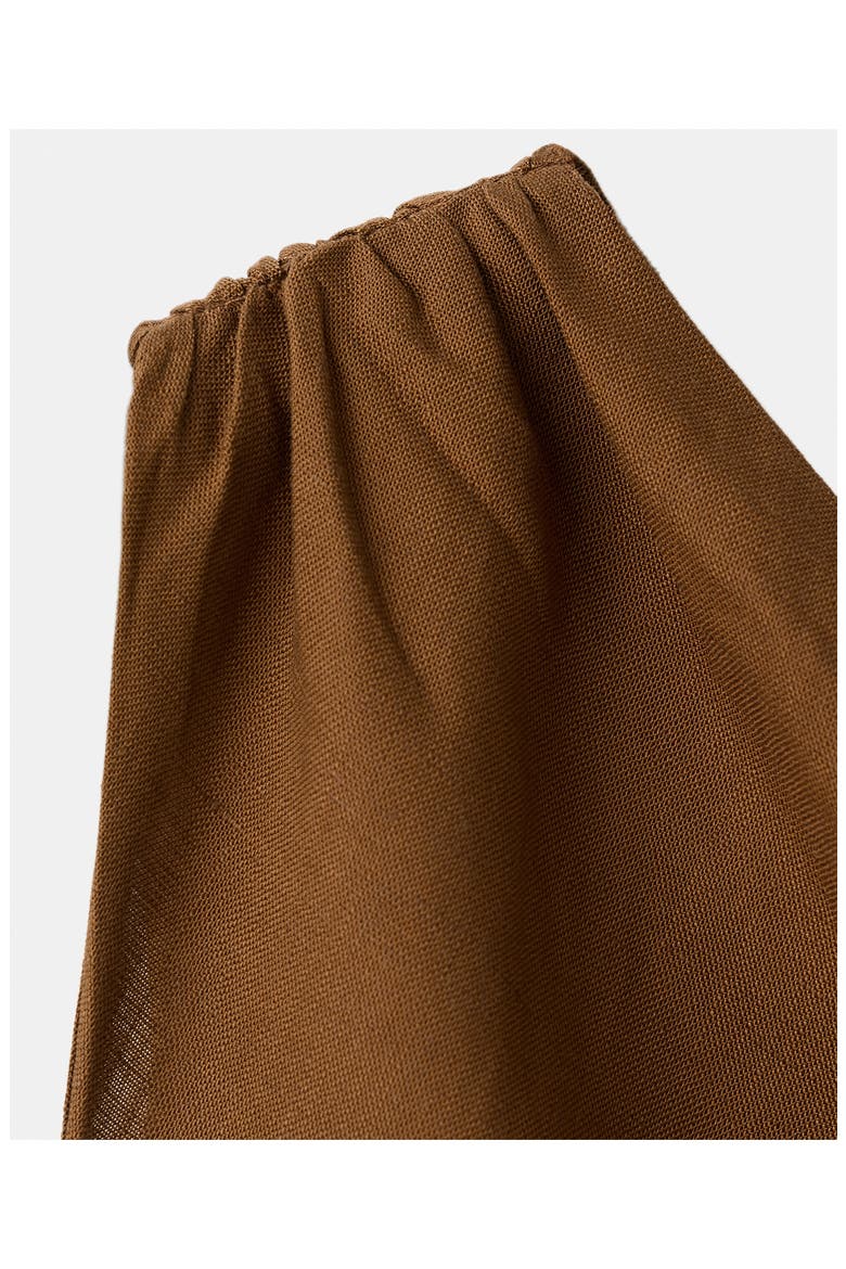Ruched One-Shoulder Maxi Dress, Alternate, color, TOBACCO BROWN