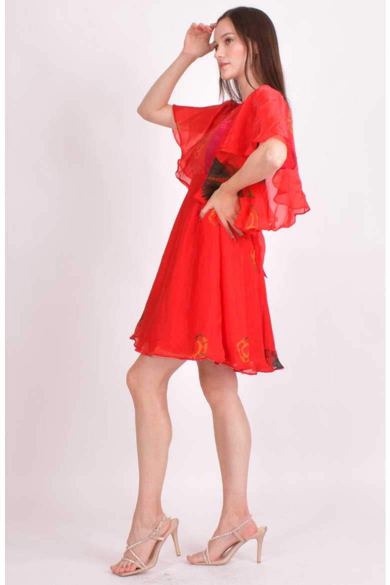 Biha Hand Tie Dye Mini Sundress, Alternate, color, Red