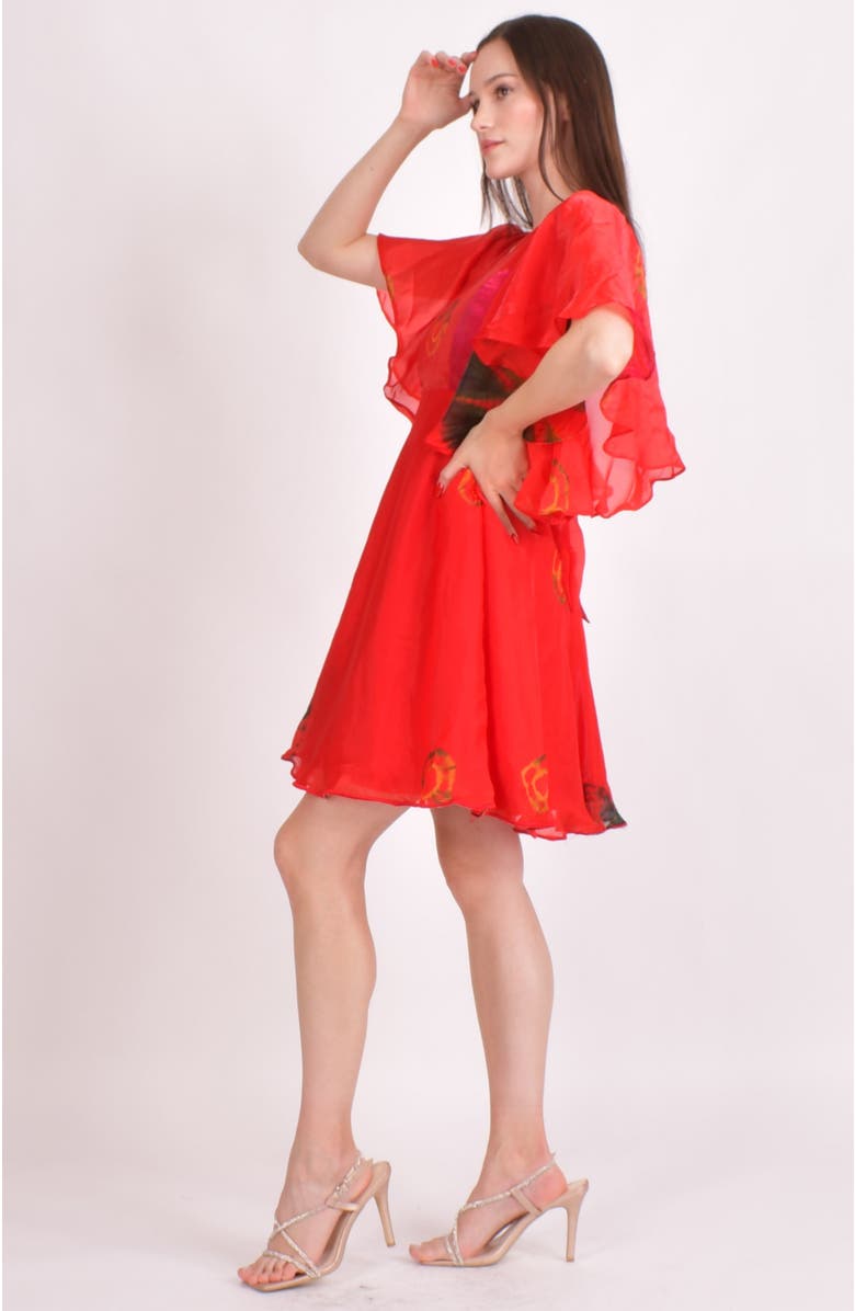 RAAS Biha Hand Tie Dye Mini Sundress, Alternate, color, Red