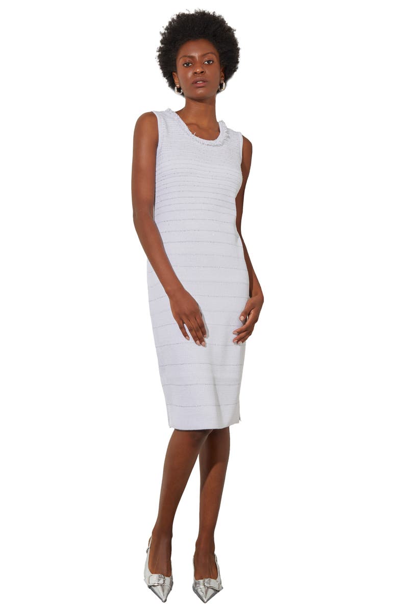 Ming Wang Sleeveless Metallic Sheath Dress, Alternate, color, 