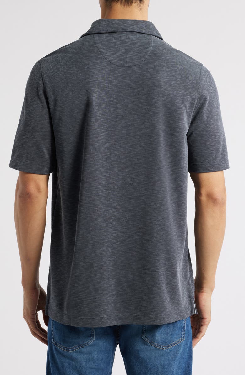 Johnston & Murphy Vintage Slub Modal Blend Johnny Collar Polo, Alternate, color, Charcoal