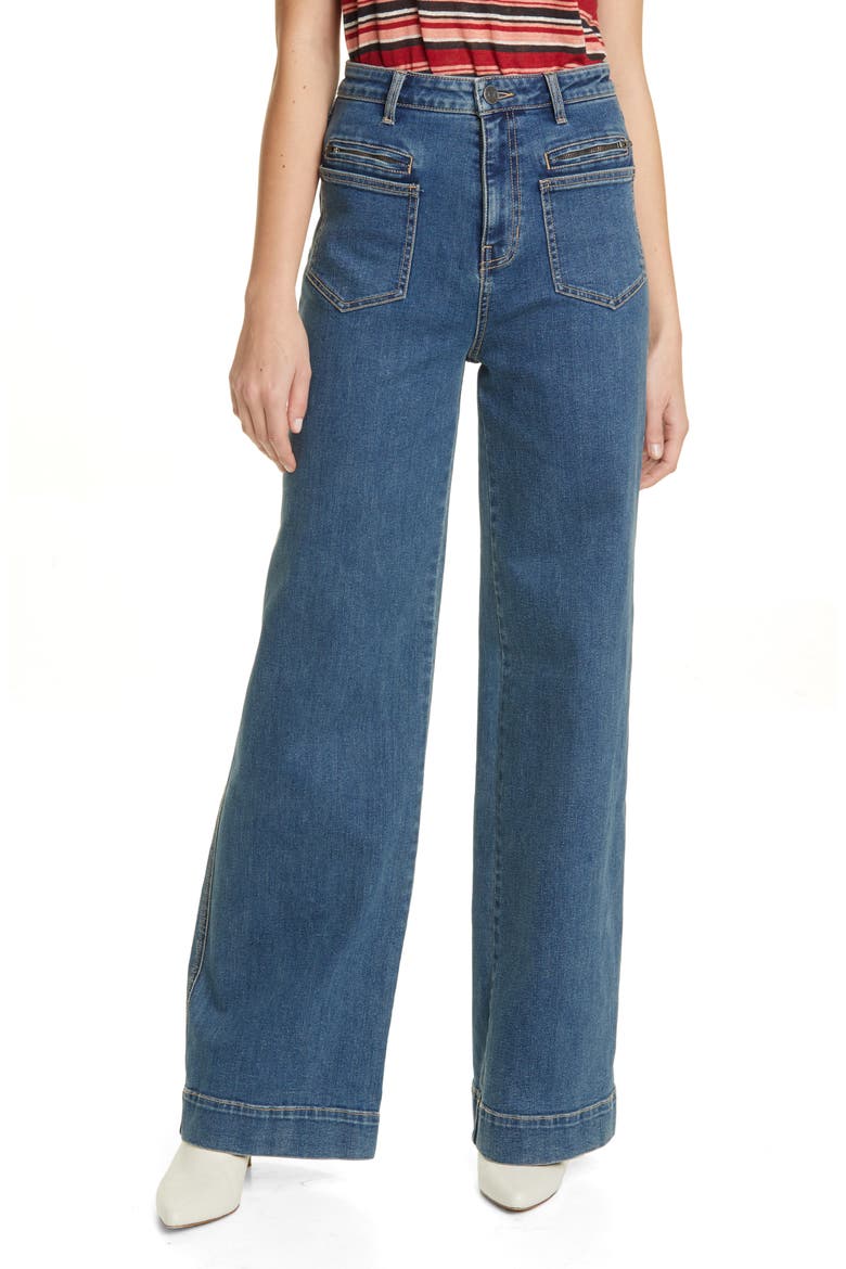 McKena Wide Leg Jeans, Main, color, MARINER