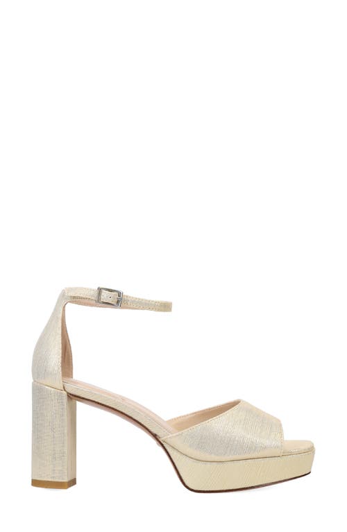 Pelle Moda Pearly Ankle Strap Platform Sandal In Gold