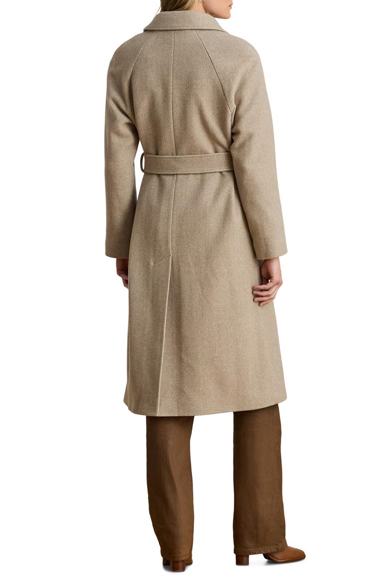 Plaid Belted Double Breasted Coat, Alternate, color, CAMEL/ CREAM PLAID