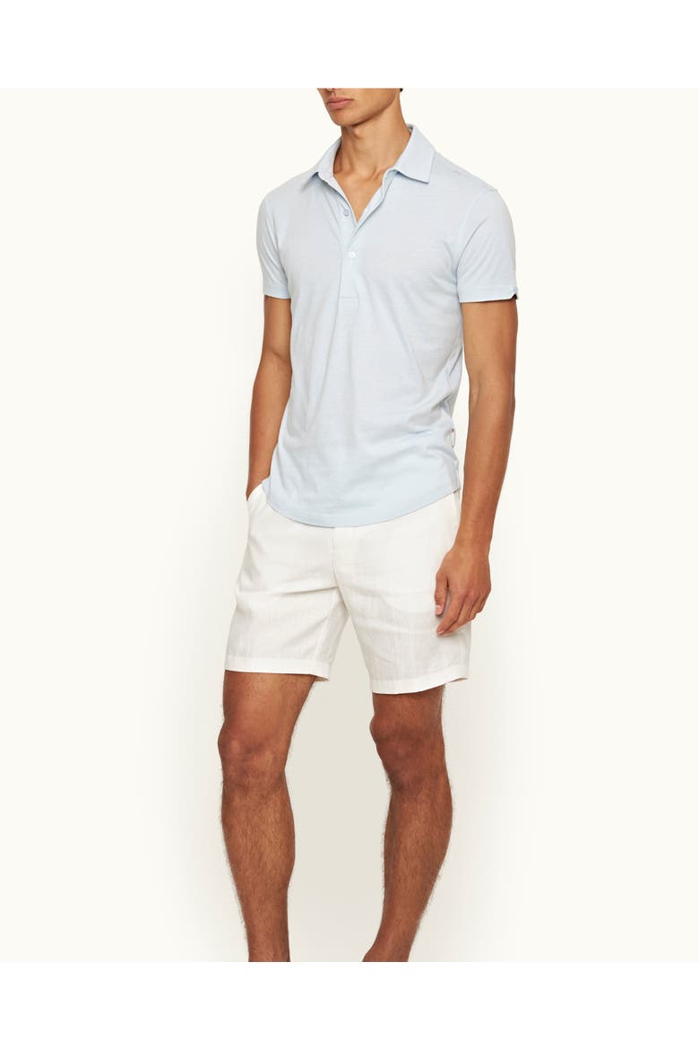 Sebastian Silk Tailored-Fit Polo Shirt, Main, color, Springwater Blue