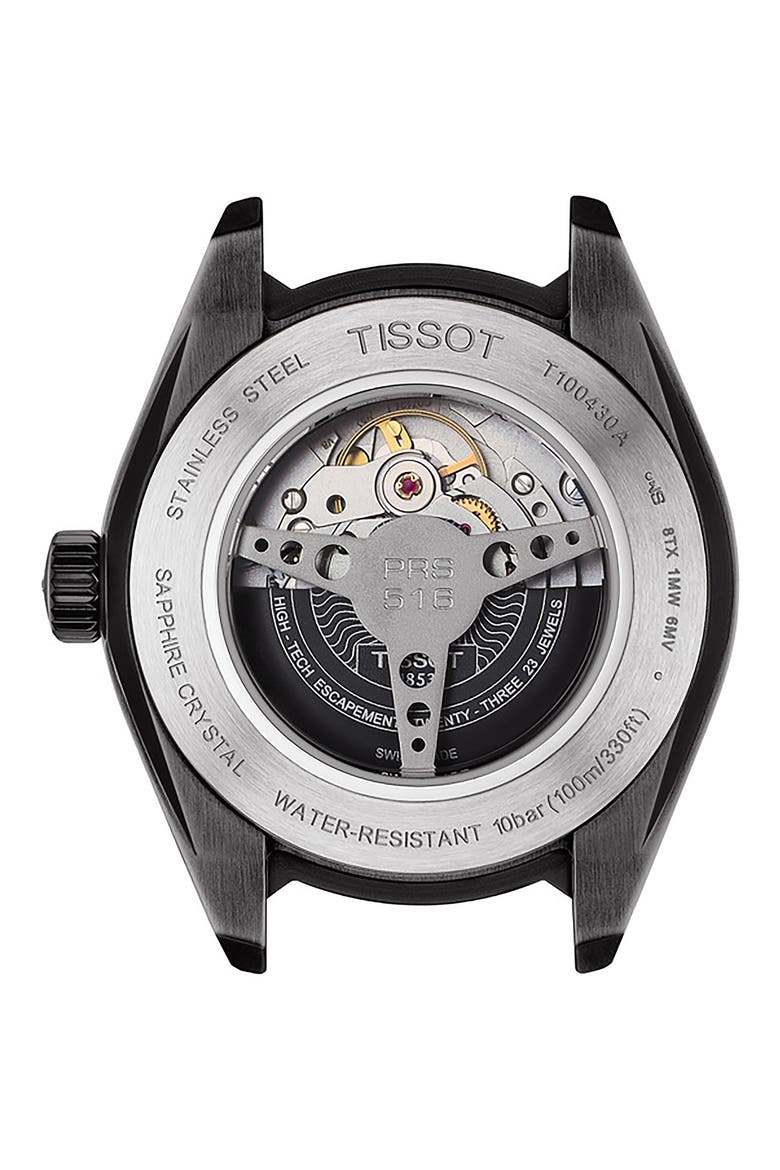 PRS 516 Leather Powermatic Leather Strap Watch, 42mm, Alternate, color, BLACK