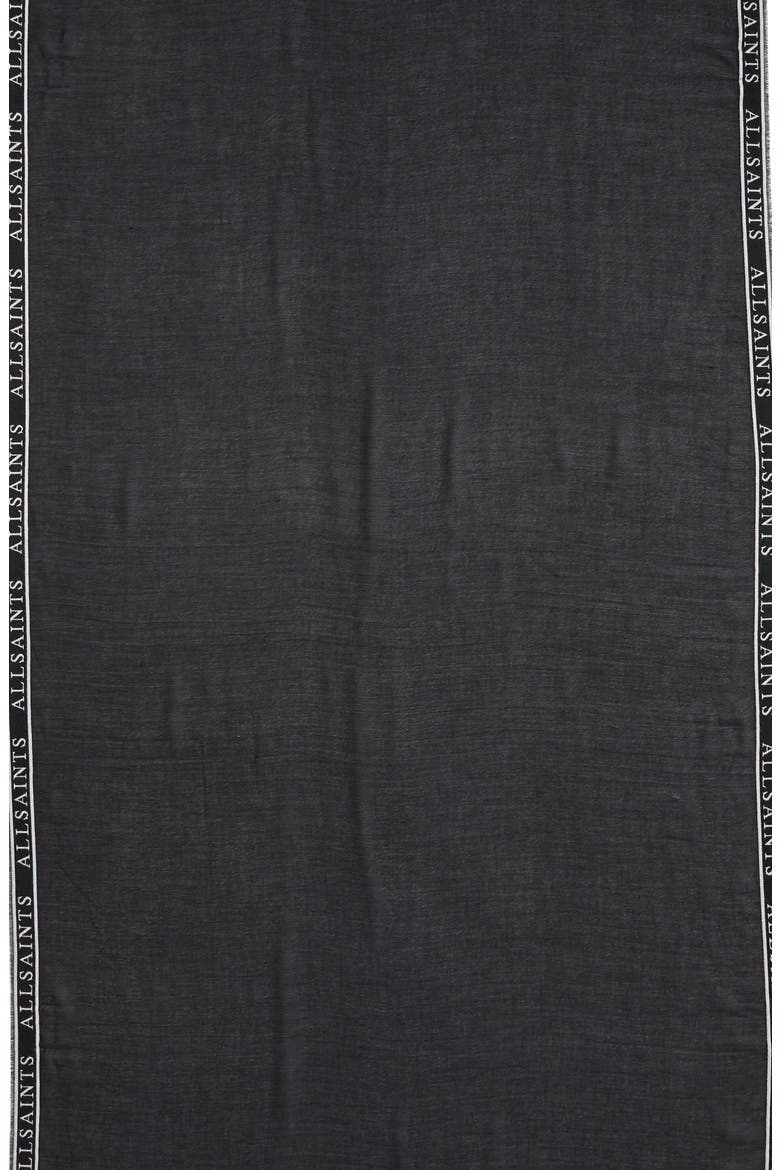 Woven Modal & Cotton Scarf, Alternate, color, BLACK