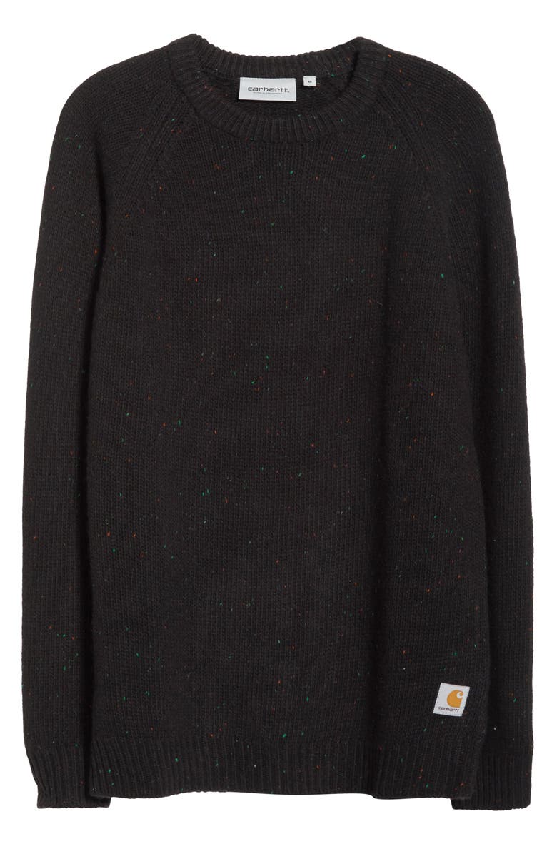 Carhartt Work In Progress Anglistic Sweater, Alternate, color, Speckled Black