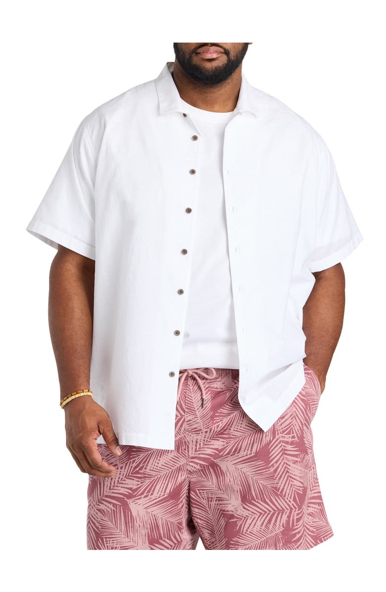 Oak Hill by DXL Big & Tall Solid Camp Shirt, Main, color, White