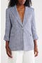 Peak Lapel Roll Sleeve Blazer