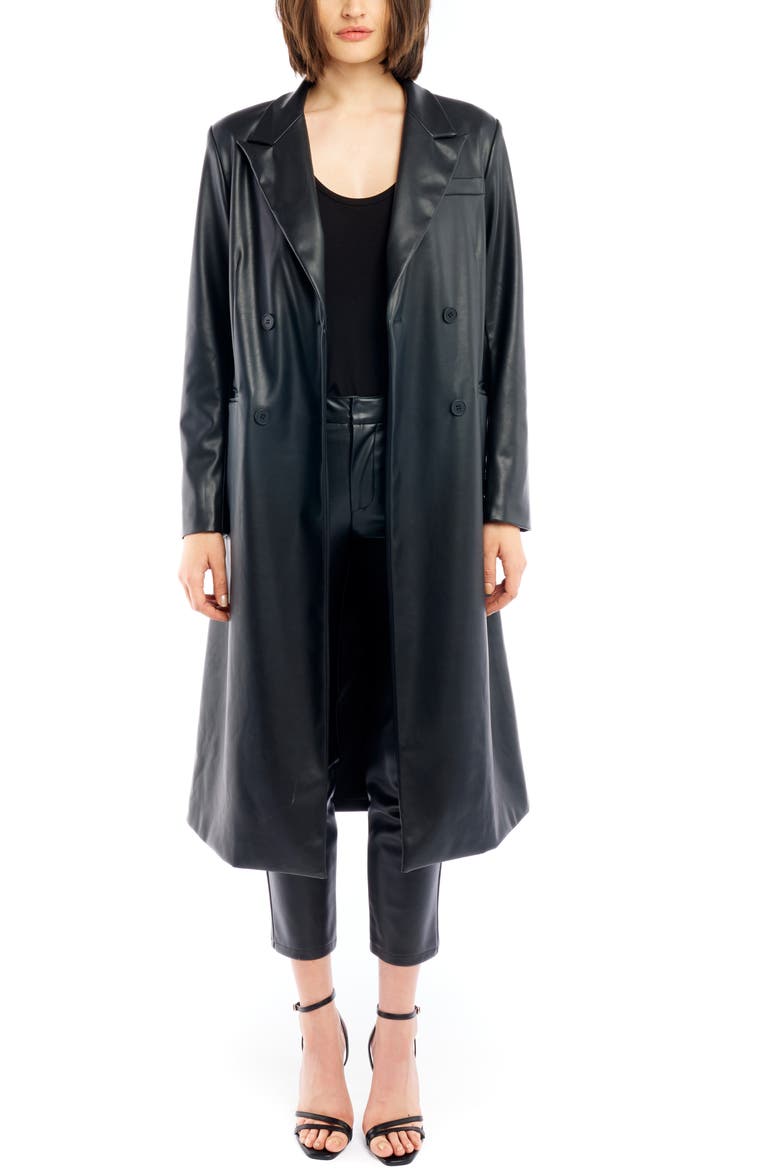Bina Faux Leather Jacket, Alternate, color, BLACK