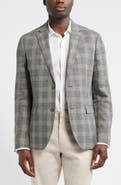Nordstrom Henrik Trim Fit Plaid Slub Linen & Cotton Blend Sport Coat