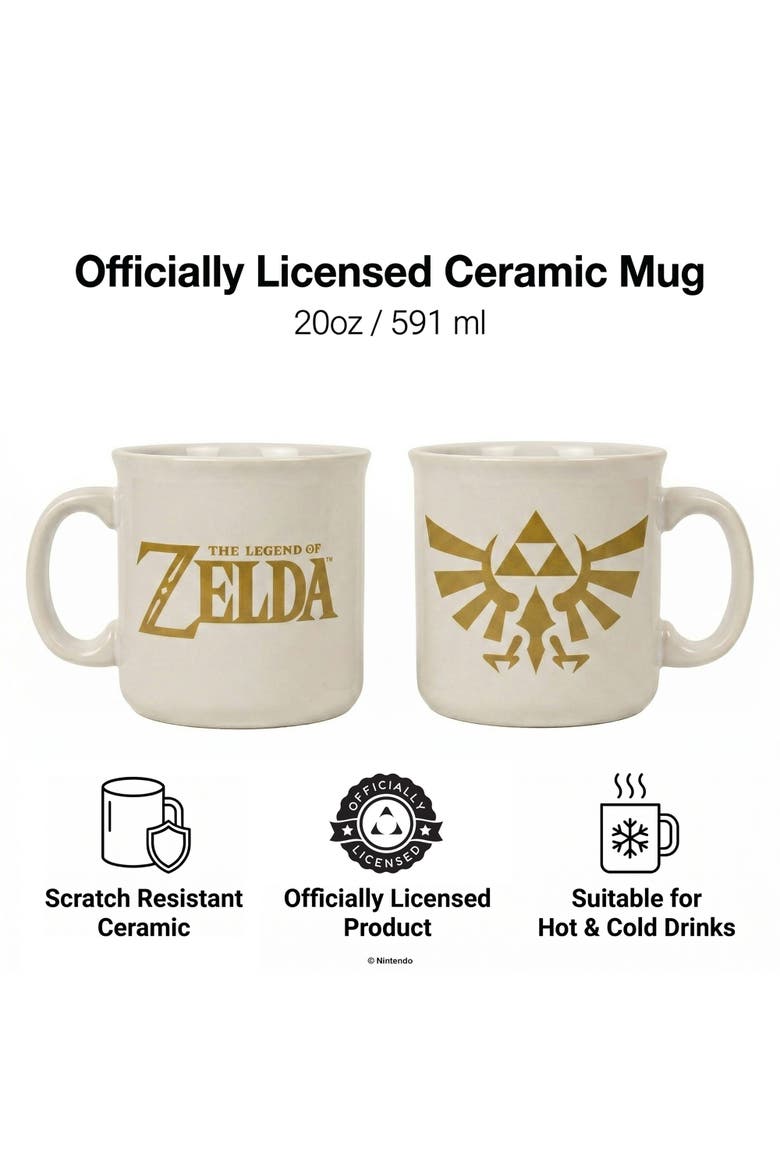20 oz Zelda Hyrule Crest Ceramic Camper Mug, Alternate, color, Multicolored