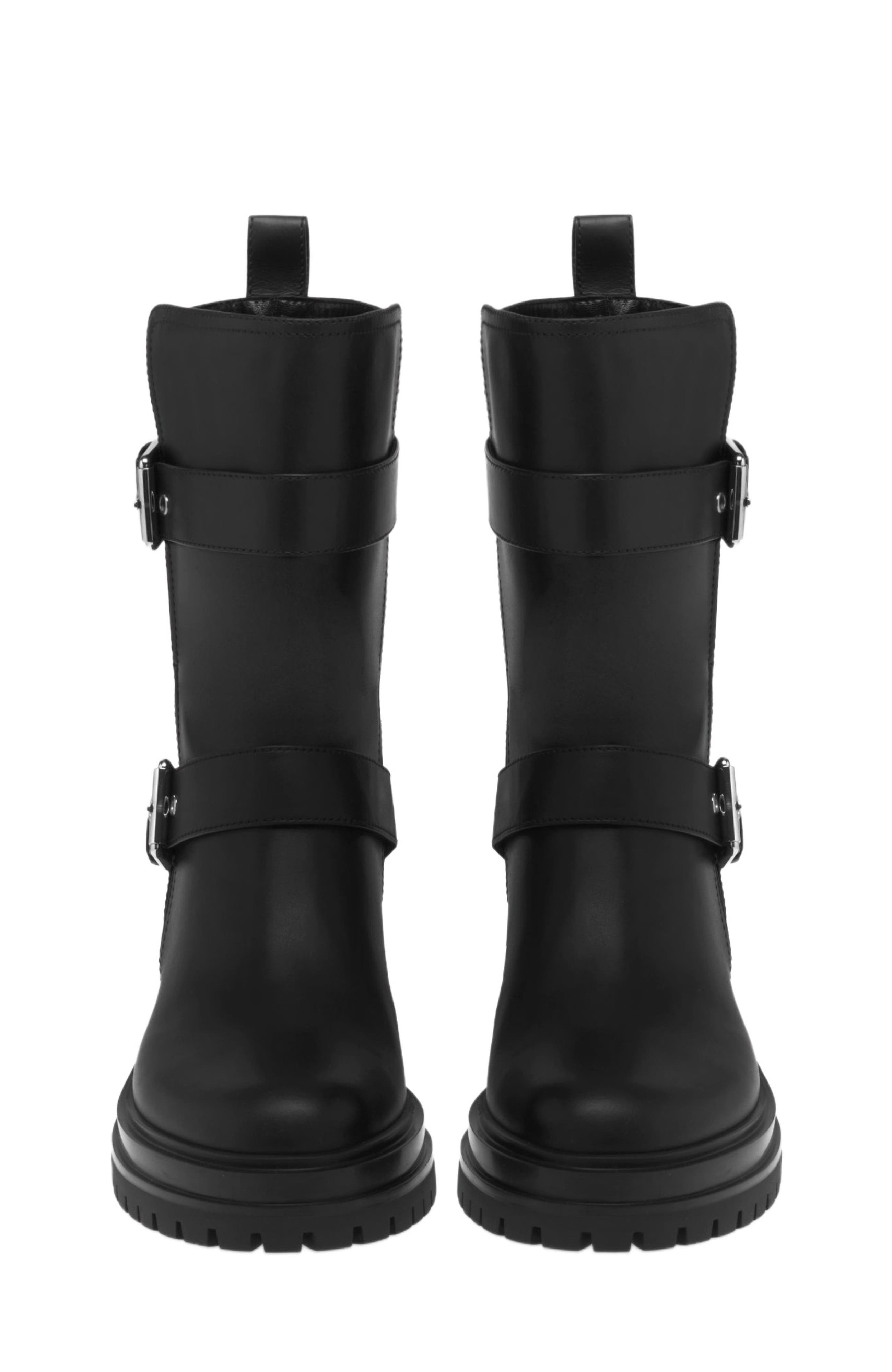 Gianvito Rossi Thiago Biker, Alternate, color, Black