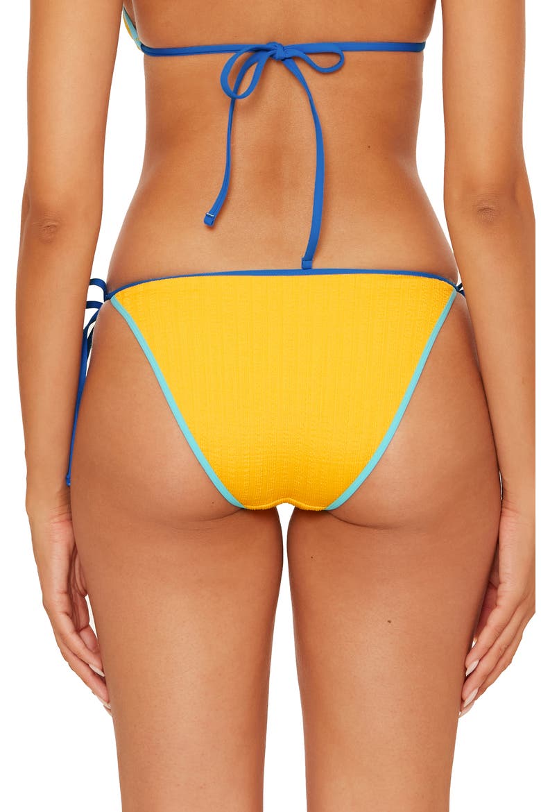 Crinkle Crush Reversible Side Tie Bikini Bottoms, Alternate, color, SUNGLOW