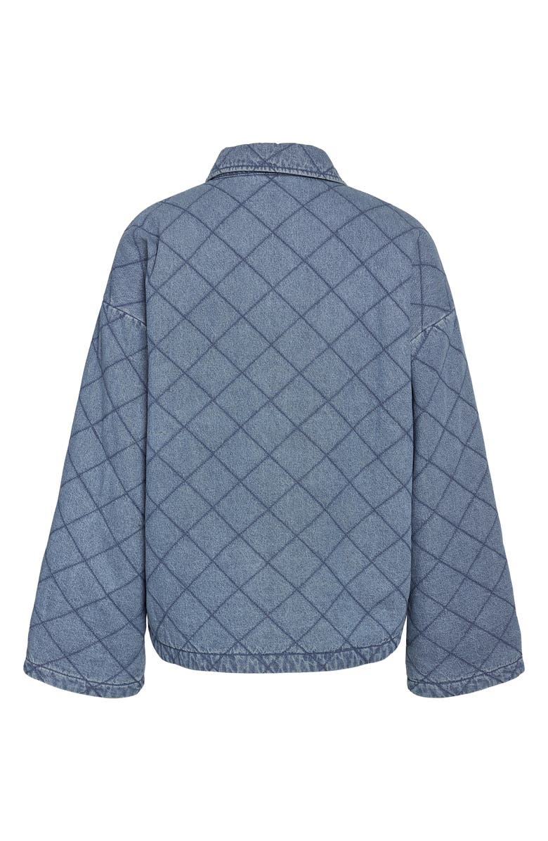 Noisy may Clara Quilted Denim Jacket, Alternate, color, Light Blue Denim